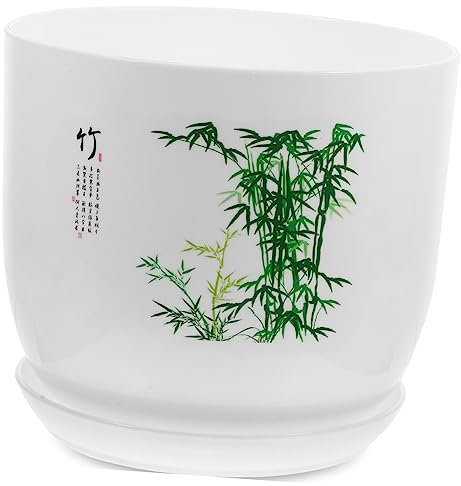 Happyyami Pflanzentopf Mit Untertasse Sukkulenten-Topf Aus Kunststoff Blumentopf Für Balkon Und Garten Praktisch Und Dekorativ Mit Entwässerungsloch