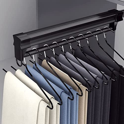 Ausziehbare Kleiderstange für Kleiderschrank, Teleskop-Kleiderstange mit Metallfuß, verstellbare 26-61 cm Schiebegarderobe, platzsparend, Schwarz (Größe:56 cm) Beauty Comes