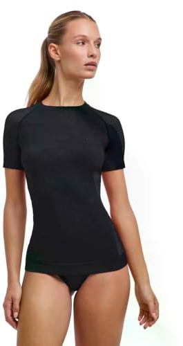 FALKE dam Baslager Ovandel Wool-Tech Light W S/s Ts ull funktionsmaterial snabbtorkande 1 del, Svart Black 3000, S