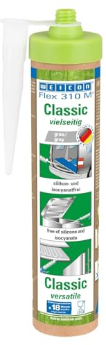WEICON Green Tube Flex 310 M Classic, sellador elástico de polímero MS, fuerte adhesión, sin disolventes, cartucho sostenible, gris
