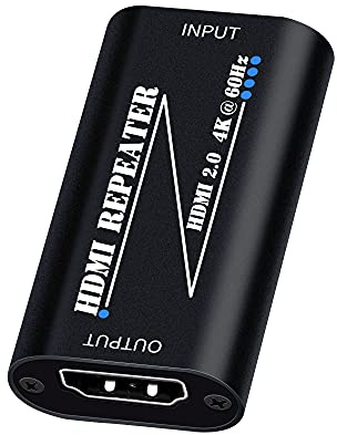 HDMI Repeater Extender 4K@60Hz for 2.3M HDMI Female to Female Amplifier Signal Booster Plug & Play for Gaming/Home Theater/Video Meeting/TV (Black)