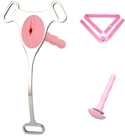 Flat Chastity Cage mit Silikonkatheter Sissy Peniskäfig mit Gürtel Sex Spielzeug für die Männer Keuschheitskäfig aus Edelstahl für Penisübungen Natürliche Ergonomische Krümmung (C)