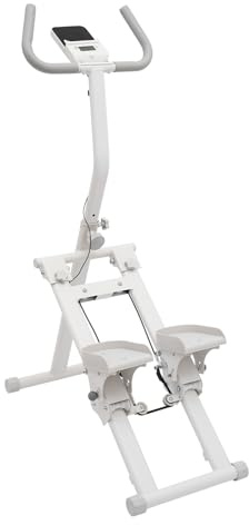 Weiß Kletter-Stepper-Gerät Hause, klappbares Treppen Klettergerät Vertikaler Treppensteiger, für Heim-Fitnessstudios, kommerzielle Fitnesscenter, Schlafzimmer und Wohnzimmer 37,5 * 85,5 * 114-125 cm
