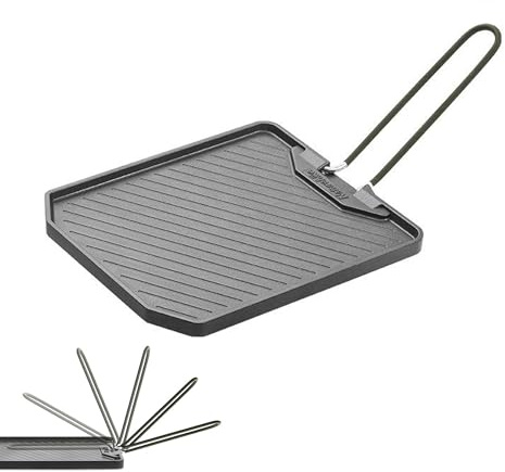 Naturehike Non-stick stekpanna, vikbart handtag, utomhusgrillpanna, aluminiumstekpanna, bärbar och lätt (0,5 kg), lätt att rengöra, lämplig för camping och vandring