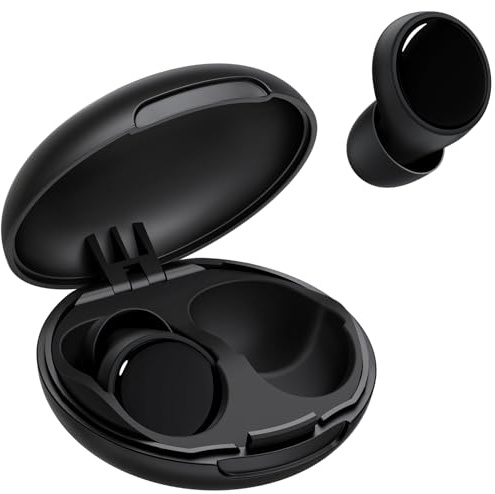 55dB Ear Plugs for Sleeping Noise Cancelling, Noise Reduction Earplugs for Sleep, Snoring, Reusable Noise Cancelling Ear Plugs for Concerts, Work, Airplane, Silicone Sleep Earplugs with 8 Tips Black