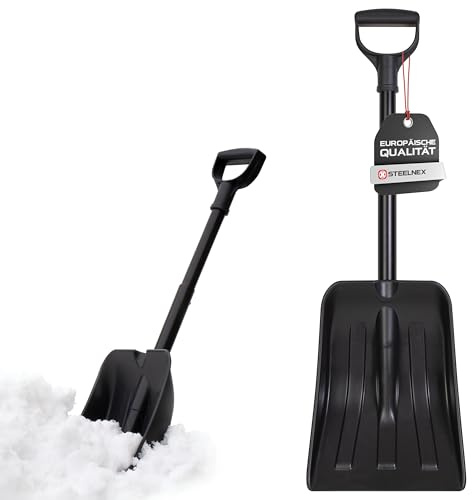 STEELNEX Schneeschaufel klappbar - Auto Schneeschieber Aluminium mit T-Griff - Kompakt Klappspaten für Winter Notfall - Gartenschaufel Lawinenschaufel Teleskopstiel