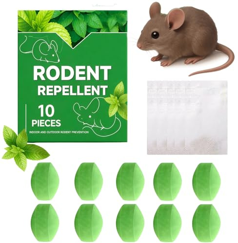 Rattengift Extra Stark, 10 Stück Mäusegift mit Netz für Innenräume, Mäuse Vertreiben mit Pfefferminzöl, Mäuseköder Giftköder Ratten Mäuseabwehrmittel Rattenabwehr für Häuser Garagen Garten (10PCS)