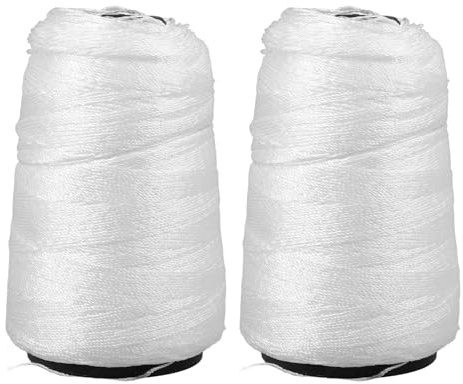 TEHAUX Nylon String for Construction Masonry Building Lines Twisted Nylon Twine Cord Heavy Duty White 2 Rolls Suitable for Bricklaying and Masonry Tools