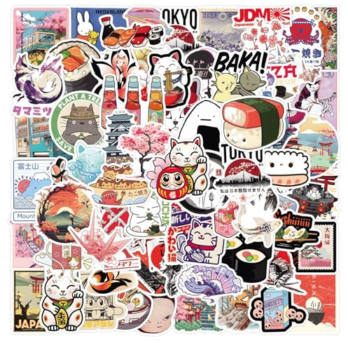 Nymora 100 PCS Japanese Stickers Pack, Anime & Girly Vinyl Stickers for Kids, Adults, Waterproof Decorative Stickers for Laptop, Skateboard, Luggage, Helmet