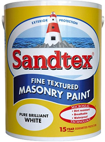 Sandtex Brilliant White External Matt Fine Textured Masonry Paint 10L