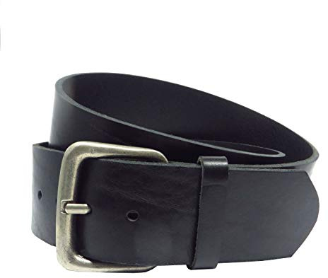 Ledergürtel 5 cm breit schwarz aus festem Rindsleder aus eigener Fertigung Made in Germany