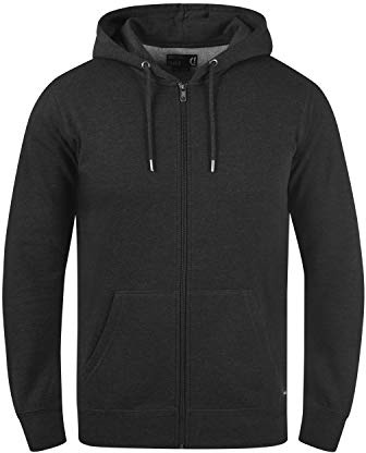 !Solid BertiZip Herren Sweatjacke Kapuzen-Jacke Zip-Hoodie mit Kapuze und optionalem Teddy-Futter aus hochwertigem Baumwollmaterial Meliert