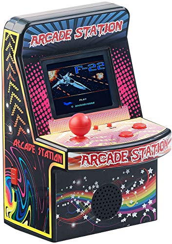MGT Mobile Games Technology Retro Spielautomat: Handlicher Retro-Videogame-Automat, 200 Spiele, LCD-Farb-Display, Akku (Gaming Automat, Game, Flipper)