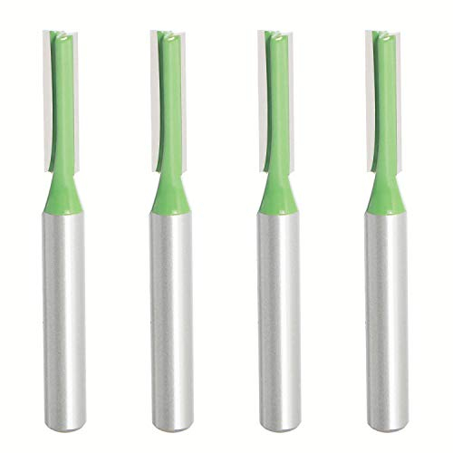 Aopin Lot de 4 fraises droites en carbure de tungstène pour le travail du bois - 5 mm de diamètre - Tige de 6 mm de diamètre