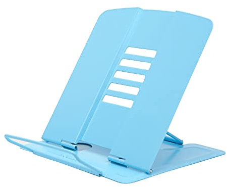 FEIYIYANG Leseständer Tragbare Bücherständer aus Metall, Lehrbuch Kochbuch Tablet-Ständer-Halter, 8 x 7 x 8-Zoll-Leseständer Einstellbare Höhe Buchstände Buchständer/Kochbuchhalter (Color : Blue)