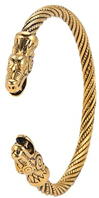 kkjoy Edelstahl Wikinger Armreif Herren Drachenkopf Männerarmband Nordische Piraten Manschette Armbänder Wolf Armband Schmuck Talisman für Teenager