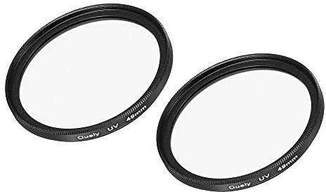 sourcing map UV Lentille Filtres 49mm Mince Cadre Multi-Recouvert Protectif Lentilles Filtre pour Caméra Photographie Accessoires Paquet de 2