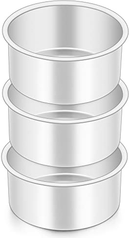 Herogo Backform, Edelstahl Rund Kuchenform 3er Set, 10 cm Backformen Kuchenbackform, Gesund & Ungiftig, Spülmaschinenfest