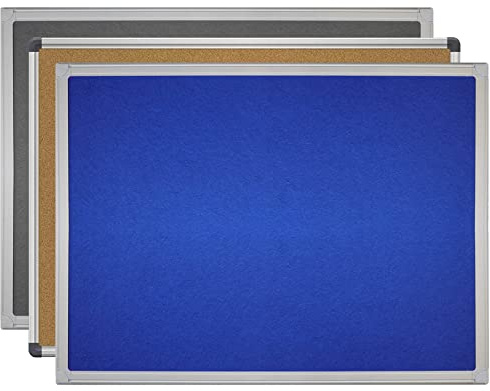 VISCOM Pinnwand SPECTER - Filztafel mit Aluminium-Rahmen - Blau 45x60 cm | Memoboard für Notizen inklusive Wandbefestigung - selbstheilender Filztafel - Board für Büro, Zuhause & Schule