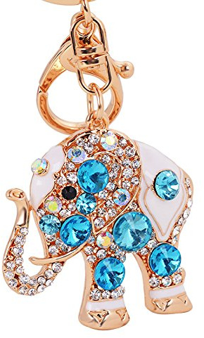 Kristall Elafant Schlüsselanhänger für Damen Glitzer Strass Handtasche Tasche Charme Anhänger Glänzend Mode Taschenanhänger Bling Metall Auto Schlüsselbund Rucksack Anhänger Autoschlüssel Dekor