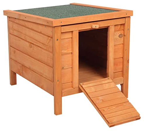 Cat House Outside, Weatherproof Wooden Bunny Rabbit Cat Hutch Outdoor Pet Cage Shelter Feral Cat House, Small Pet House and Habitats