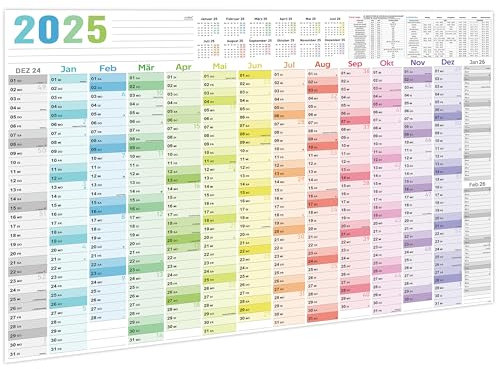 Wandkalender 2026, Kalender 2026 Wandkalender XXL (97 x 70 cm) in Poster Größe, Jahresplaner Querformat, Gefaltet - Wandplaner 2026, Jahreskalender, Plakatkalender. 1 Stück
