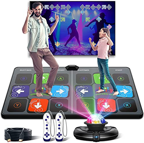 Tapis de Danse pour TV et PC, Tapis de Danse Double, Jouets de Tapis de Danse musicaux électroniques, lumière stroboscopique Lumineuse à 7 Couleurs Clignote dans différentes Couleurs, Tapis de Jeu de
