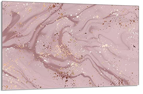 DarHaus Plaque de protection pour plaque de cuisson - 80 x 52 cm - 1 pièce - Protection contre les éclaboussures - Planche à découper - Marbre Rose