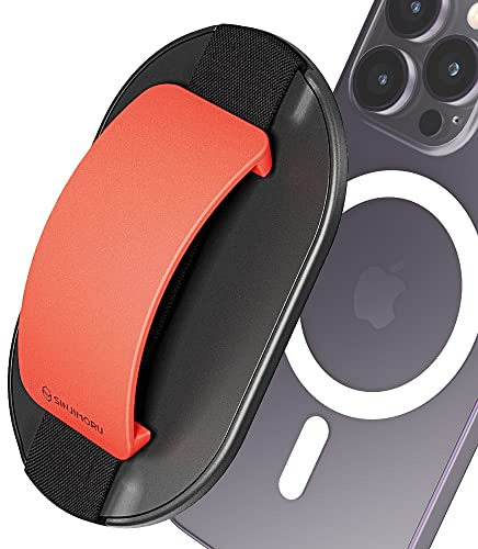 9mm Slim Magnetic Finger Phone Grip for MagSafe Stand, Sinjimoru 2 in 1 Phone Grip Holder Silicone Kickstand for Wireless Charging Compatible with iPhone 15 14 13 12 Series. M-Sgrip…