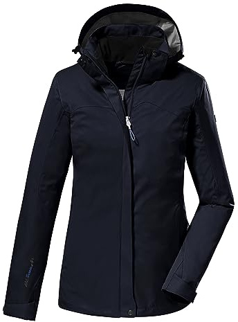 killtec Donna Giacca funzionale/giubbotto da esterno con cappuccio senza zip KOS 133 WMN JCKT, dunkelnavy, 40, 38383-000