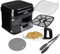 KHF-550 Heißluftfritteuse 5,5 Liter mit Touchdisplay und Frittierkorb aus Glas ohne Beschichtung, Airfryer mit Zange und Silikonuntersetzer (KHF-550 + Antihaftbeschichtetem Einsatz)
