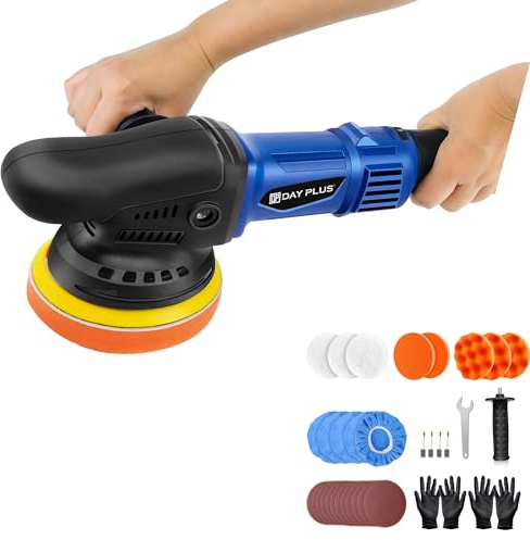 Poliermaschine Exzenter Poliermaschine, 6 Variable Geschwindigkeit (2800-5800 /Min) Auto Poliermaschine zum Polieren,Schleifen, Auto KFZ Boot Akku-Puffer