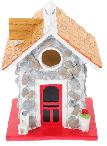 DOITOOL Resin Vogelhaus Schweres Hängendes Gartenvogelhaus Für Dekoration Im Freien Für Aufzucht Von Vögeln Ihrem Garten