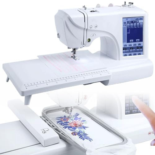Elektrische Stickmaschine mit 158 eingebauten Designs und LCD -Touchscreen - Nähen einfach gemacht - 4 x 9,2 Stickbereich - 210 Buchstaben - 30 Musterränder