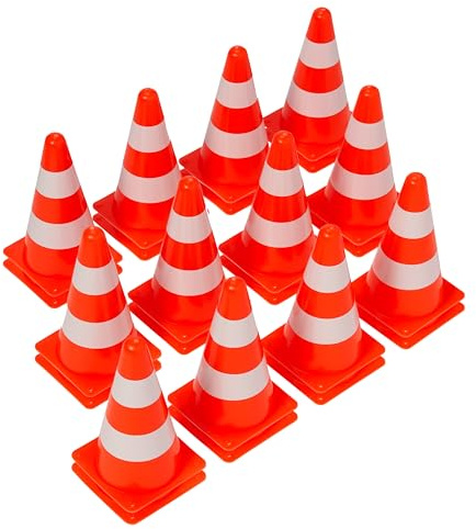 BRAMBLE 24 Cônes de Signalisation, Plot, Cônes Circulation (23cm) - Cônes de Sécurité avec Bandes Réfléchissantes - Sport, Football, Jeux Enfants, Entrainement de Chien