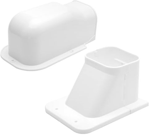 ZMDMAH Raccord mural, traversée de mur, couvercle de protection en PVC décoratif pour passage mural, climatisation, kit de couverture décorative en PVC (A)