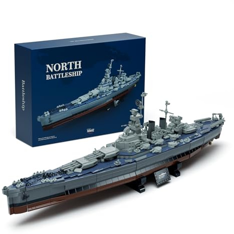 Nifeliz Nave da guerra Blocchi di Costruzione per Adulti, USS Battleship militare modellismo, Decorazione per la casa o l'ufficio, Regali per Uomini e Donne (1911 pezzi, NF10280)