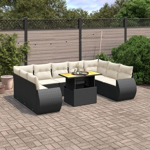 Amorsee Gartenlounge Groß XXL Verstellbare Tischplatte Gartensofa Lounge Möbel Outdoor Rattan Ecklounge Loungemöbel Set Terrassenmöbel Garten Sofa Terrasse Gartenmöbel Set Sitzgarnitur