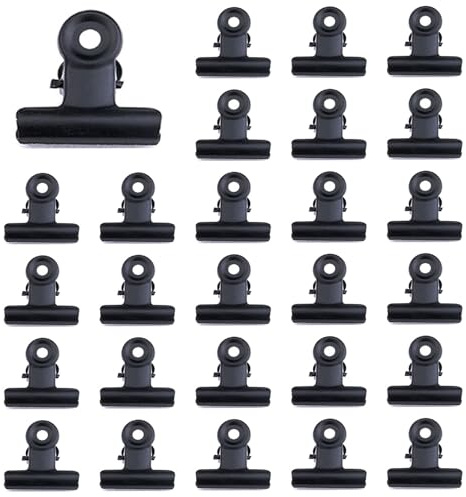 ZuiBestJia 60 Stück Kleine Bulldogge Büroklammern Schwarz 22mm, klammern Metall Papiergeld Binder clips für Bilder, Fotos, Home und Bürobedarf