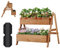 WOLTU Jardinière Surélevée, Étagère Escalier pour Plantes à 2/3 Niveaux avec Boîtes à Fleurs, pour Terrasse Balcon Jardin Intérieur Extérieur, 80x62x68 cm, en Bois, Marron