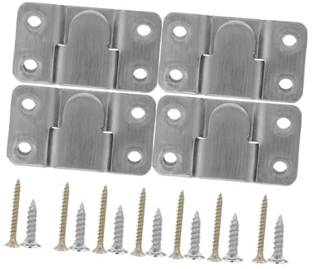 EXCEART 4paia Ganci Interlocking Acciaio Inossidabile Per Montaggio Parete Supporto Robusto Per Cornici e Mobili Con Viti Per Installazione Soluzione Versatile Per Sezioni e Testate