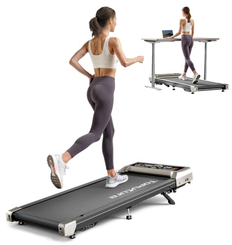 3.0 HP Cinta Correr Inclinación 10%, 10KM/H Cinta Andar Escritorio en Casa | 0%-5%-10% Inclinación, Pantalla LED RGB Colorida, Motor Silencioso sin Escobillas, Magnético Mute Remoto, Bluetooth, App