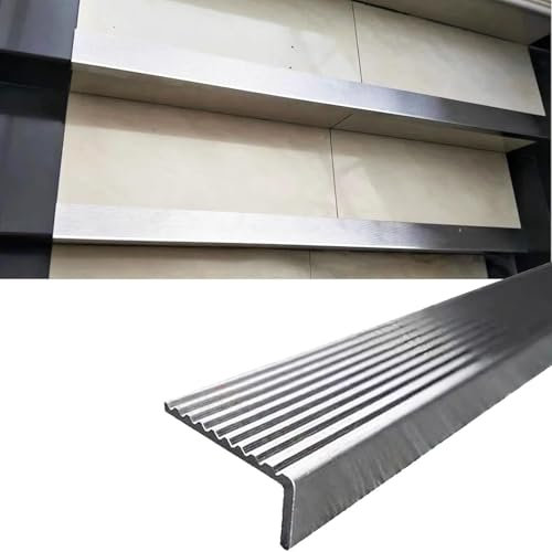 Treppenkantenprofil 15 25 30 40 50 60 70 Mm Treppenkanten Für Innen Und Außen, Anti-Rutsch-Treppenkantenleiste Aus Edelstahl Für Vinylplanken, Wasserdichte Treppenkantenleiste(25mm,200cm)