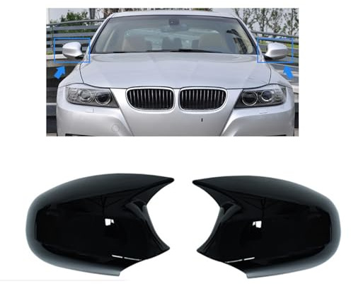 SXXTS Spiegelabdeckungen für BMW 3 Series E90 2008-2011, Rückspiegel Kappe Dauerhaft Außenspiegel Rückspiegelkappe Rückspiegel-Abdeckung,Black