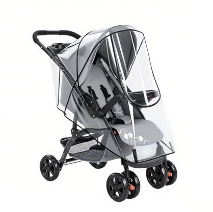 Universal Rain Cover for Pushchair, 1 Pcs Breathable Universal Pram Rain Cover, Securely Protects from Wind, Snow, and Insects, Fits Most Standard Strollers and Prams