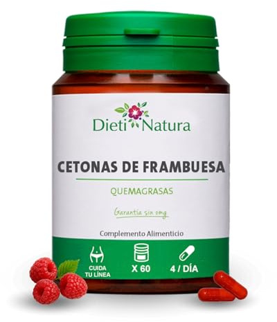 Dieti Natura extracto de Frambuesa 60 Cápsulas - Acelerador Metabolismo Natural - Vegano - Termogénico para Quema de Grasa (60 Cápsulas)