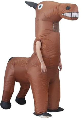 Disfraz de caballo inflable para adultos, disfraz de cuerpo completo, divertido disfraz inflable para festivales, adolescentes y adultos, para hombres, mujeres, amantes, familiares, amigos, niños y
