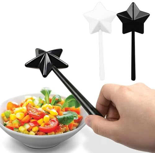 ZAWELIYO 2 Piezas de Salero y Pimentero con Forma de Estrella Mágica de Hadas, Salero y Pimentero con Forma de Varita, Dispensador de Sal en de Estrella, Suministros de Cocina