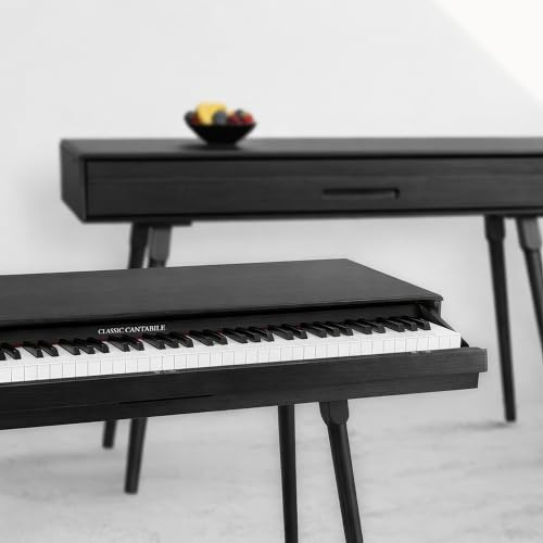 Classic Cantabile DP-730 SM pianoforte digitale: 88 tasti con meccanica a martelletti, tastiera a scomparsa, 3 pedali, MIDI In/Out, USB Host, altoparlanti, impiallacciatura in vero legno, nero opaco