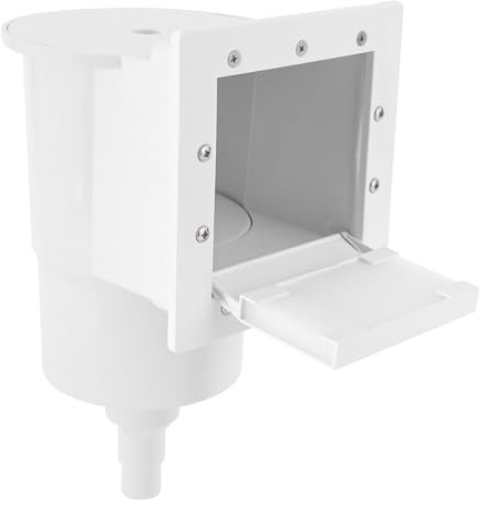 Wiyuer Piscina skimmer de superficie empotrable, pared de piscina, material PP, material automático, aspirador de superficie ancho, cesta de skimmer con asa, conexión 32 mm, 38 mm, dimensiones 20 x 23